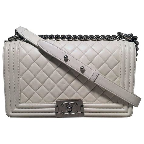 chanel boy bag white and gold|chanel boy small quilted bag.